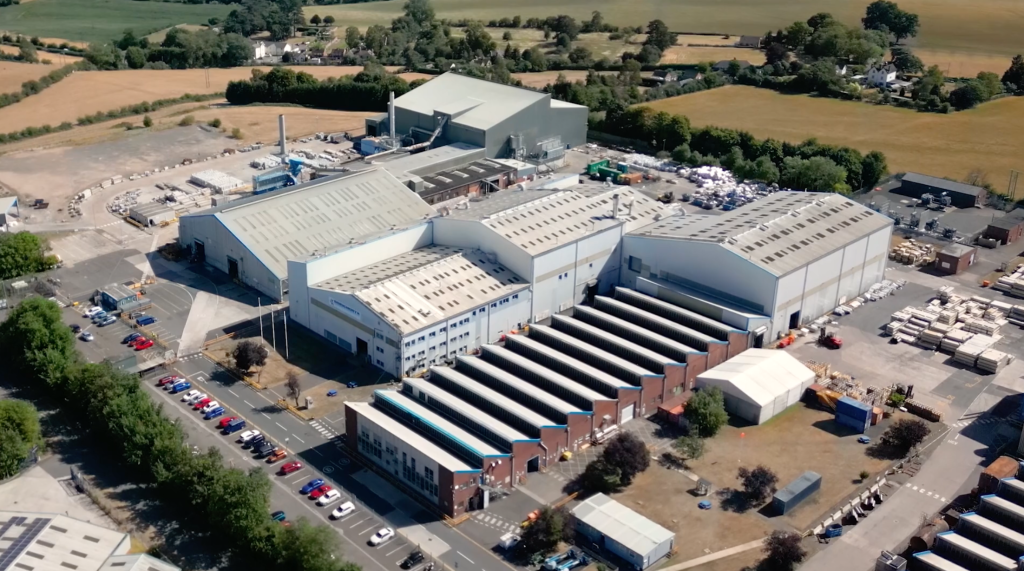 An aerial view of Bridgnorth Aluminium's factory in Shropshire
